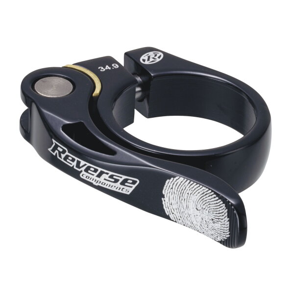 REVERSE Sattelstützklemme Long Life 34,9mm schwarz mit Schnellspanner Alu