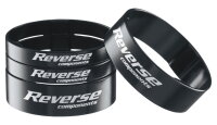 REVERSE Ultralight Spacer Set 1 1/8" Alu 5+10mm schwarz 4er Fahrrad Steuersatz