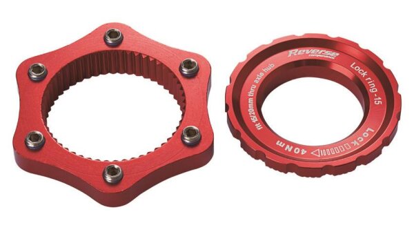 REVERSE Adapter Bremsscheibe rot