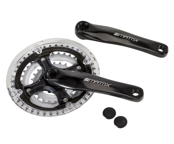 MATRIX MTB Kettenradgarnitur Alu 4-kant 7/8-fach 42x34x24Z Kurbel 170mm schwarz