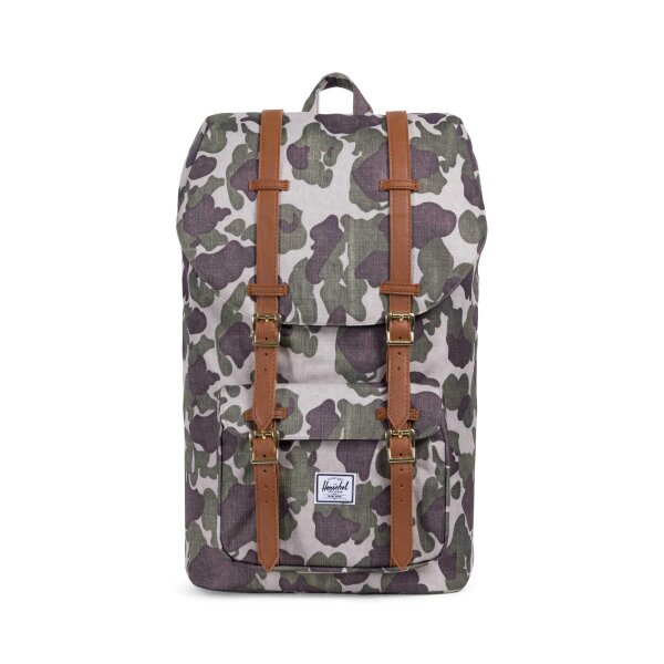 Herschel Little America Rucksack Frog Camo Tan 25L Backpack Laptop 15 Zoll Unisex