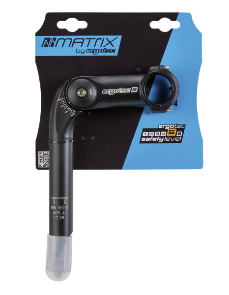 Ergotec Vorbau Octopus XL 31,8/25,4mm 100mm, winkelverstellbar schwarz sand.