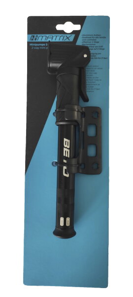 MATRIX Minipumpe 2-Wege MP100 Dual-Head Fahrradpumpe Alu schwarz