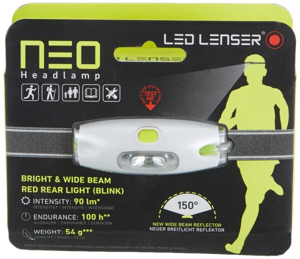 Led Lenser Neo Stirnlampe Headlamp Outdoor Lampe Gelb Grau Joggen NEU