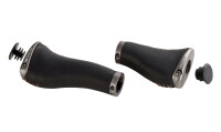 MATRIX Lenkergriff G59 Leder 138/99mm schwarz lang/kurz Aluminium Fahrradgriff