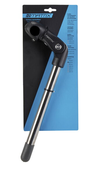 MATRIX Vorbau ST2 Niro 22,2mm Schaft 85mm Auslage 25,4mm Lenker schwarz/silber