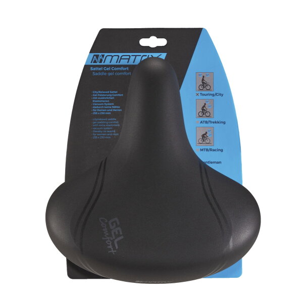 MATRIX City Gel Comfort Sattel Unisex Relaxed 255x230mm Schwarz