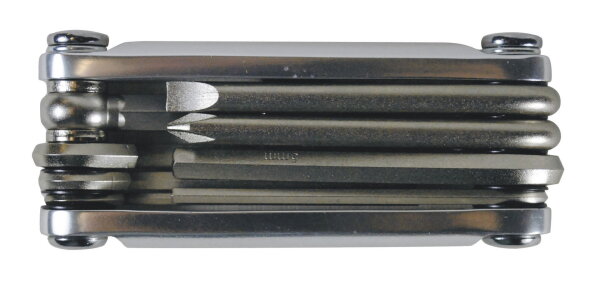 MATRIX Faltwerkzeug Multi-Tool 8 Innensechskant Set 2-8mm Kreuz/Schlitz Alu