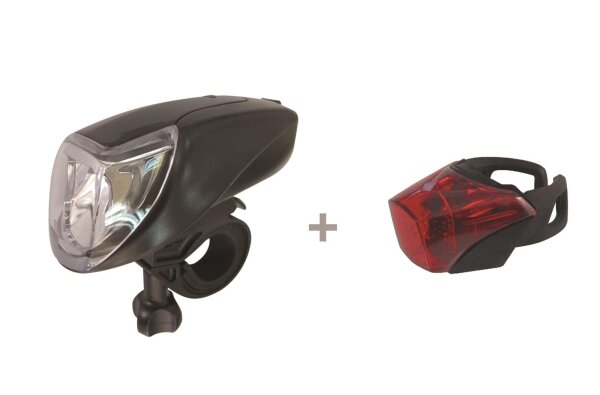 MATRIX LED Akkuleuchten Set 90 LUX BLS 32 inkl. Halter und USB-Kabel Befestigung: Lenker / Sattelstütze / Strebe schwarz