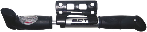 MATRIX Minipumpe 2-Wege MP115 Fahrradpumpe Manometer AV SV DV 8 Bar silber/schwarz