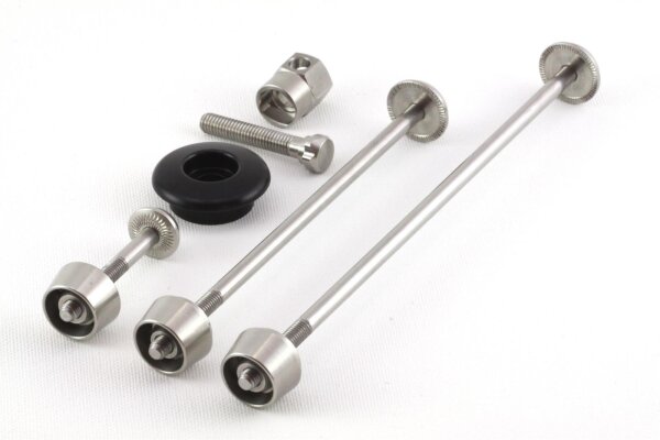 PITLOCK Schnellspannachsen Set 02/GA B Edelstahl silber für Sattel / Laufräder