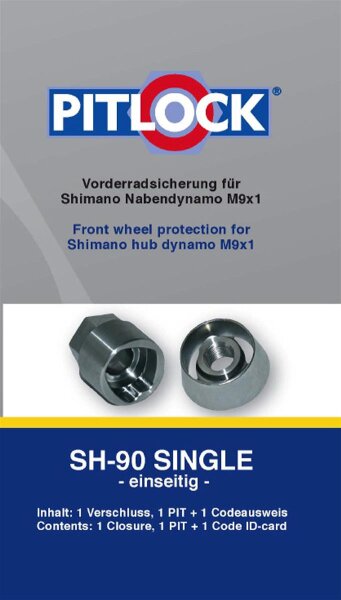 PITLOCK Sicherung Vorderrad Set SH 90 Single silber für Shimano Nabendynamo Vollachse